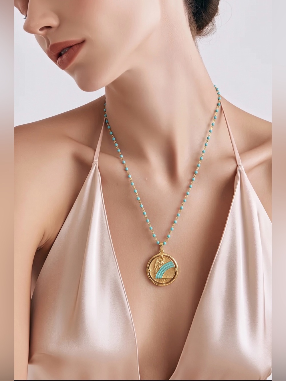 Awe Venessa sterling silver 14k Gold vermeil Pendant and necklace